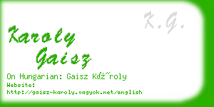 karoly gaisz business card